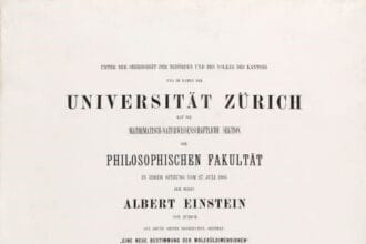 Einstein's Doctorate Certificate from His Miraculous Year of 1905, awarded by the Faculty of Philosophy at the University of Zurich. Estimate: $300,000 – 500,000