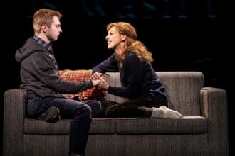 l-r Sam Tutty (Evan Hansen), Rebecca McKinnis (Heidi Hansen), photo by Matthew Murphy