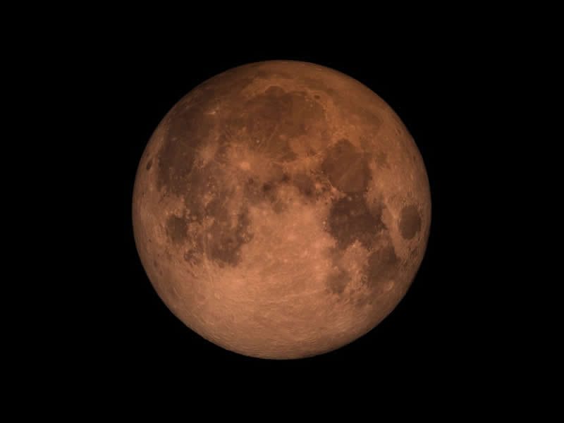 La Luna tendrá un color rojizo durante el eclipse lunar. Image Credit: GSFC/NASA