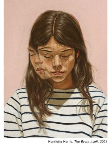 Henrietta Harris The Event Itself Oil on canvas Signed and dated 24 x 22 inches 2021