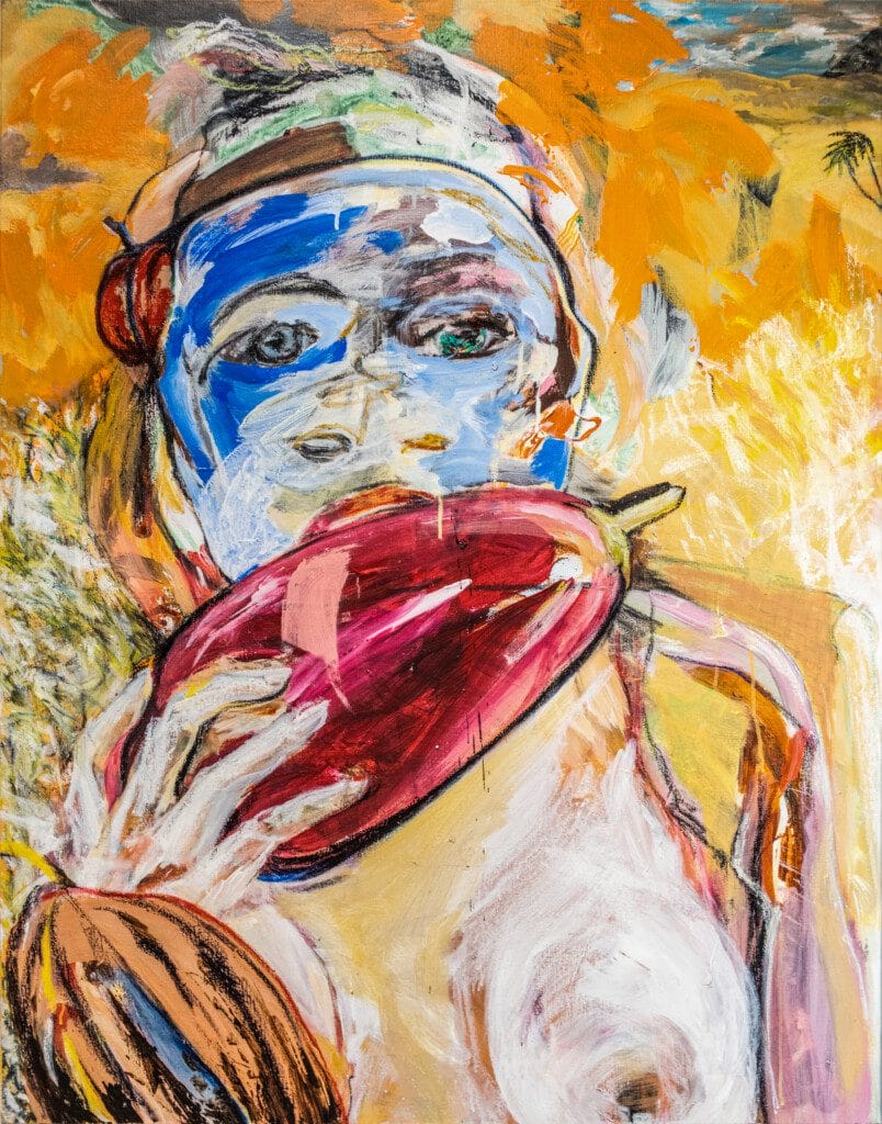 Julieth Mars Toussaint: Untitled 14. 2021. Acrylic on canvas 116.4 x 89.5cm