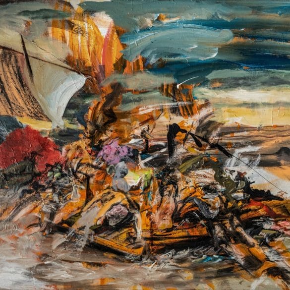 Julieth Mars Toussaint: Untitled 6. 2021_ Acrylic on canvas_97 x 130.5cm