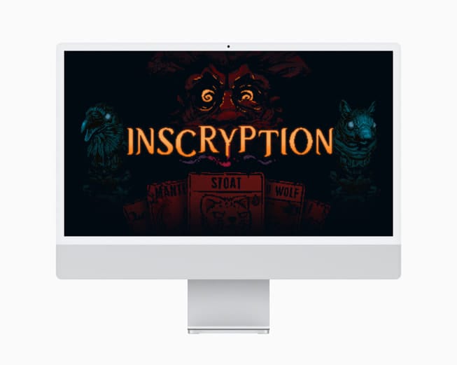 A still from Inscryption, the Mac Game of the Year.