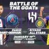 The live soccer match will feature the latest chapter in the historic rivalry between two of the sport's greatest ever players Lionel Messi (PSG) and Cristiano Ronaldo (Al Nassr)