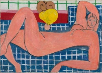 Henri Matisse,
Grand nu couché (Nu rose),
1935,
huile sur toile, 66,4 × 93,3 cm
Baltimore Museum of Art 