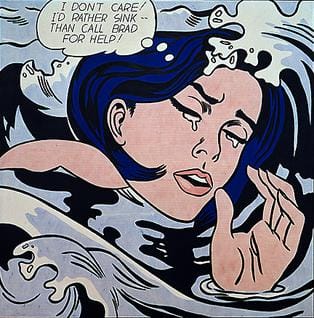 溺れる少女（1963年）。ロイ・リキテンシュタイン作