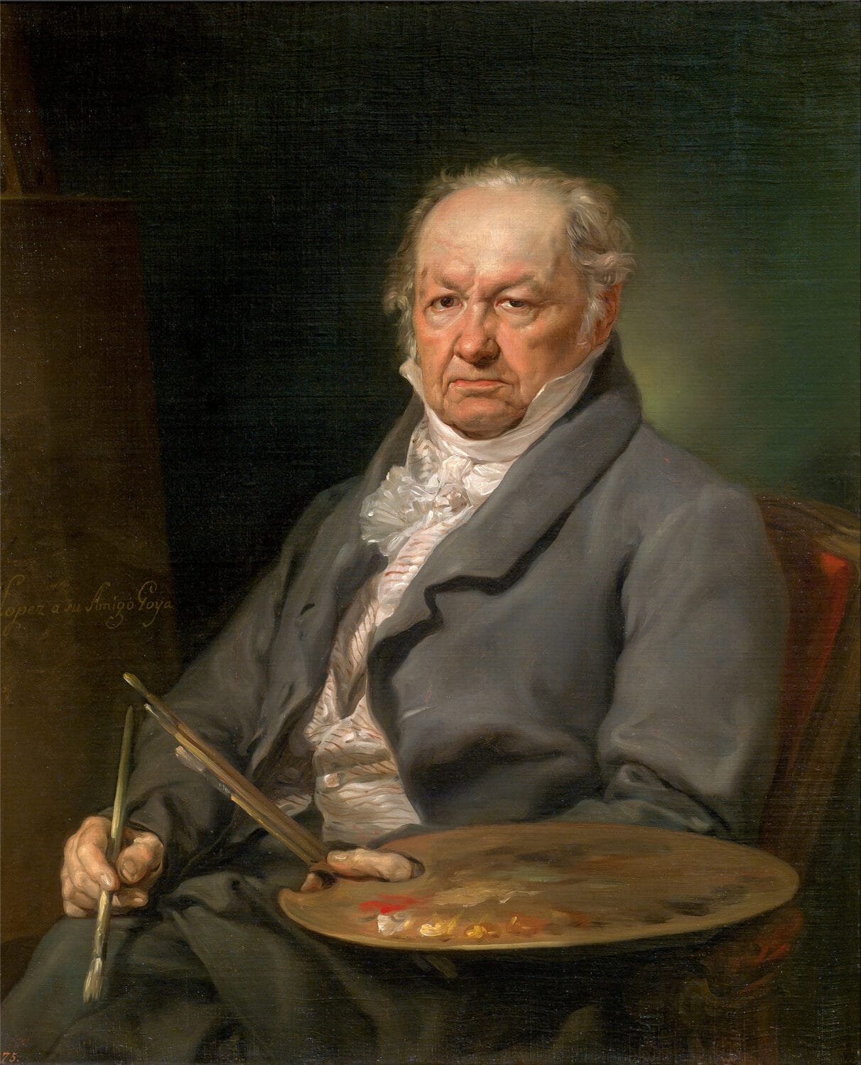 Portrait du peintre Francisco de Goya (1826), par Vicente López, Musée du Prado, Madrid.