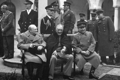Winston Churchill, Franklin D. Roosevelt, and Joseph Stalin