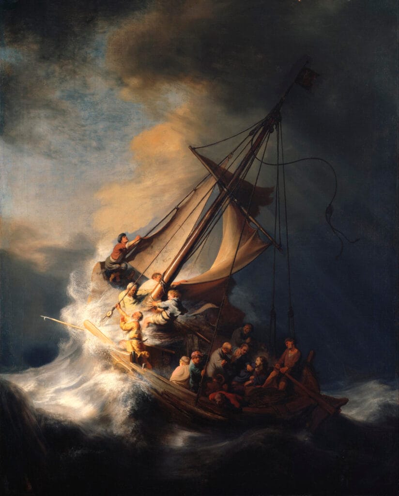 Rembrandt's only known seascape, The Storm on the Sea of Galilee (1633), is still missing after the robbery from the Isabella Stewart Gardner Museum in 1990