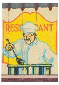 Coloured pencil drawings by Aaron Kasmin: The Chef