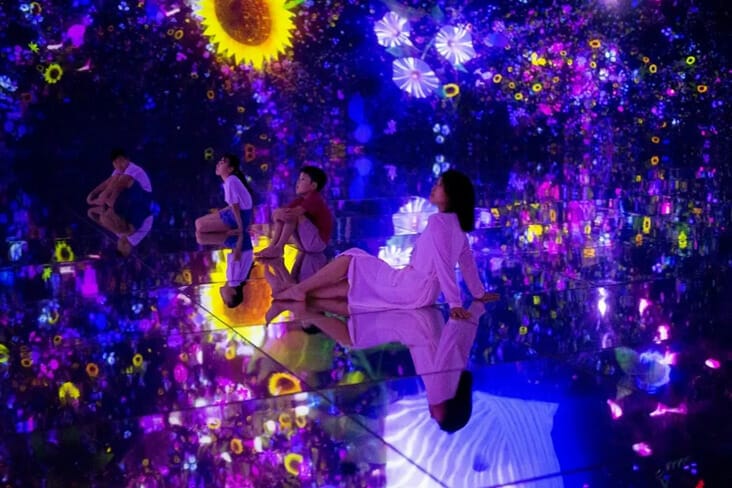 チームラボプラネッツ（東京・豊洲）、夏限定で【ひまわり】が咲き渡る世界に。2018年7月の開館以来、月間の訪日外国人来館者数が過去最高に。