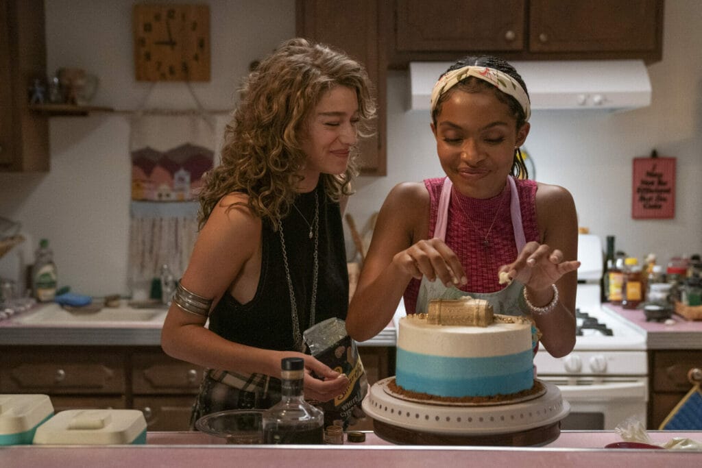 Yara Shahidi and Odessa A’zion in Sitting in Bars with Cake