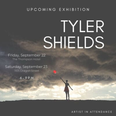 September 22nd from 6-9pm at Samuel Lynne Galleries at The Thompson Hotel (205 N. Akard Street, Dallas) and September 23rd from 6-9pm at Samuel Lynne Galleries’ Design District location (1105 Dragon St.). The exhibition will be on view through October 21st, 2023. 