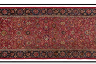 Royal Safavid red-ground 'palmette and bird' carpet