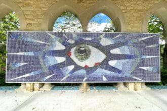 The 'Psychedelic Eye' Mosaic Commissioned By John Lennon For His Swimming Pool At His Kenwood Home. Estimate: Refer to Department. Credit: Claire Carroll Photography / Bonhams