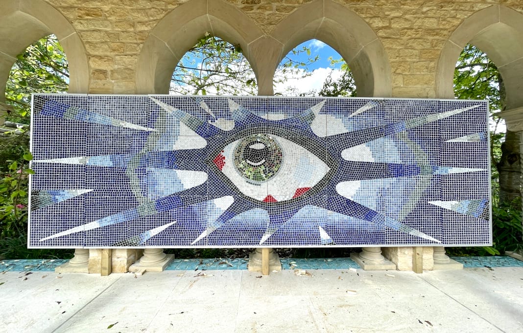 The 'Psychedelic Eye' Mosaic Commissioned By John Lennon For His Swimming Pool At His Kenwood Home. Estimate: Refer to Department. Credit: Claire Carroll Photography / Bonhams