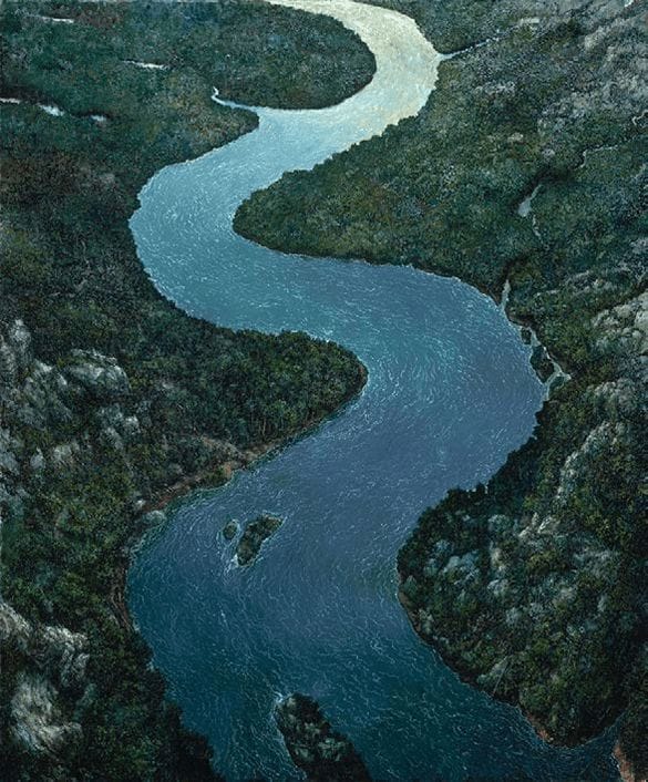 Chester Arnold, Tributaries, 2023. Oil on linen. 72 x 60 inches.