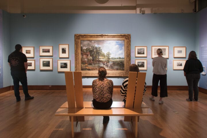 Visitors view Constable’s The Hay Wain at Bristol Museum & Art Gallery as part of National Treasure